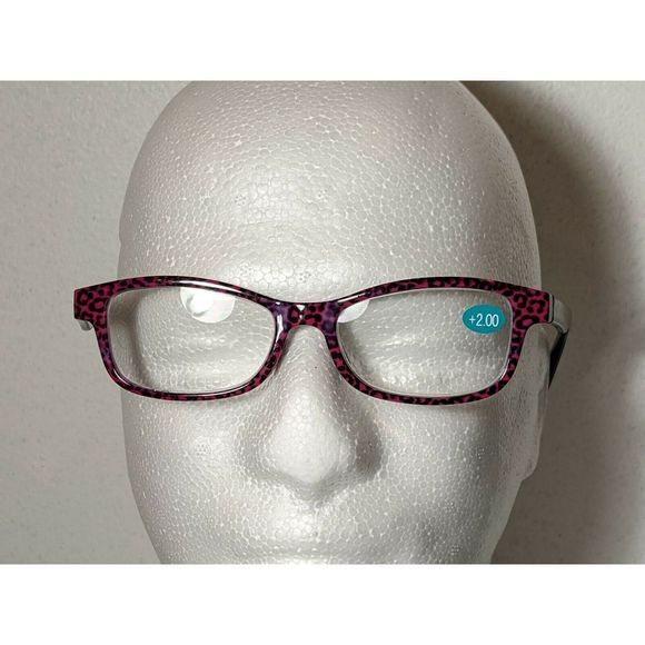 Leopard Print Fashion Reading Glasses Black +2.00 - Picture 3 of 5